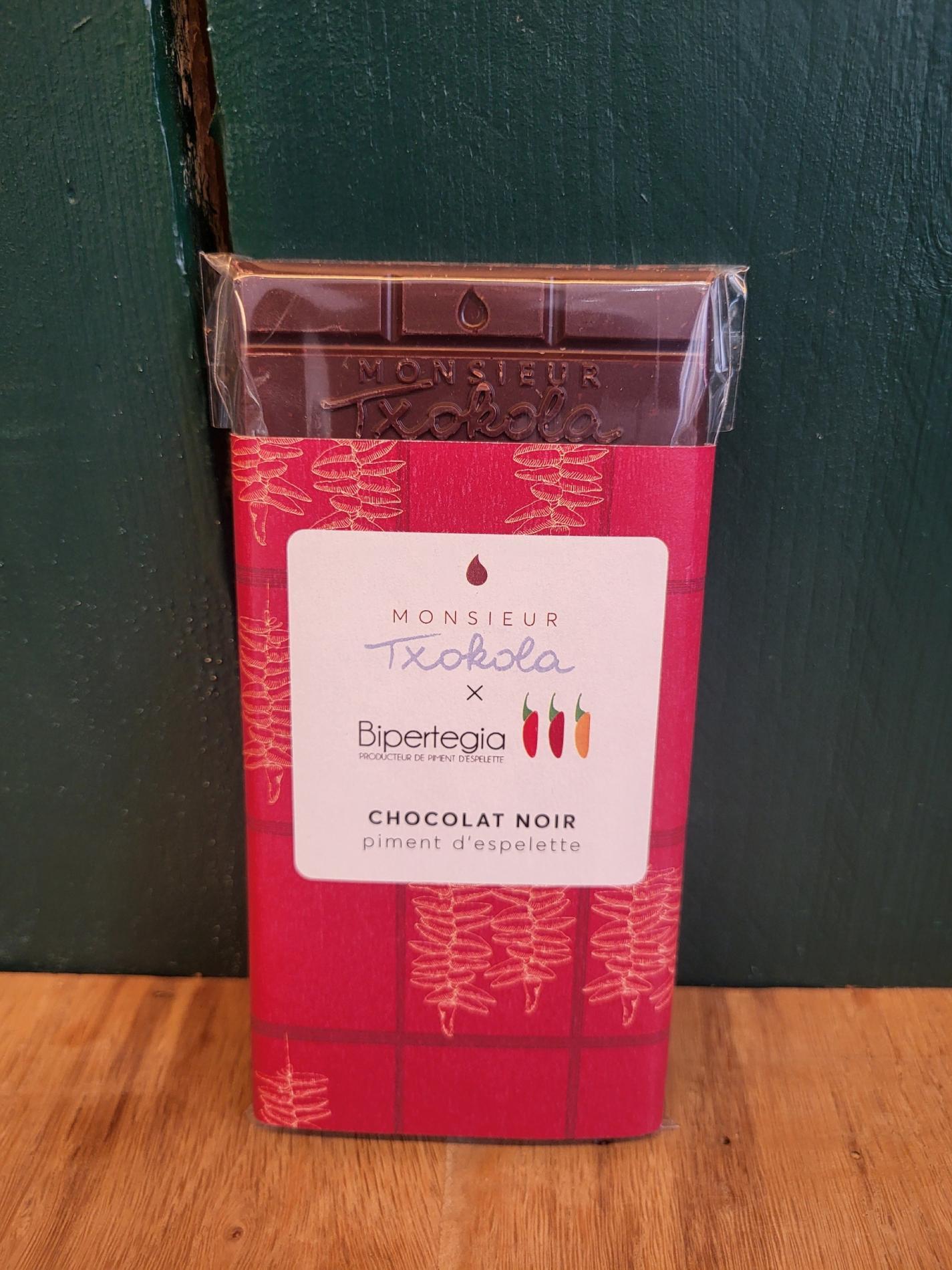 Tablette de chocolat noir au piment d'Espelette